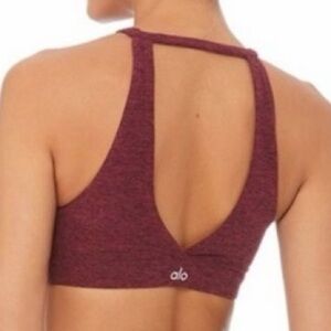 ALO Yoga Lotus Sport Bra in Heathered Cherry Ref Size S